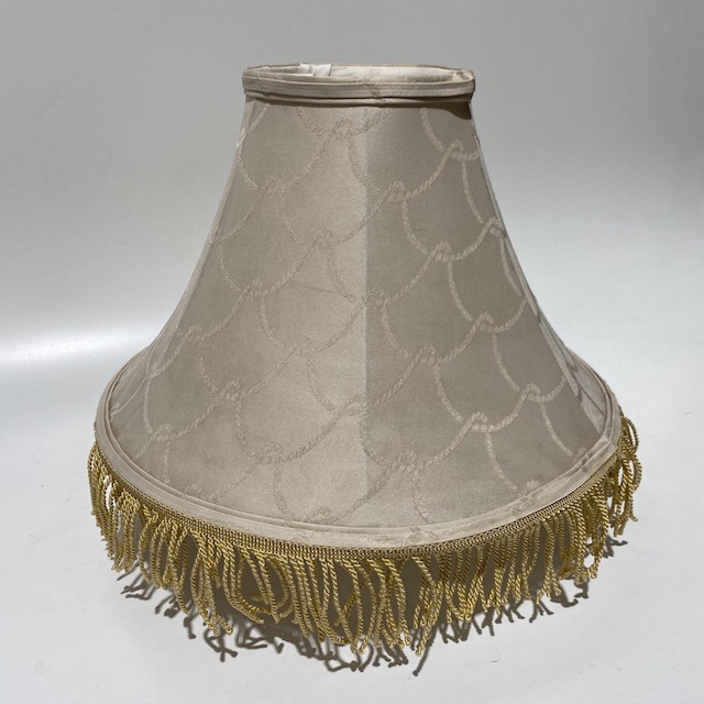 LAMPSHADE, Empire Style (Medium) - Beige Rope Design w Gold Fringe